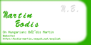 martin bodis business card